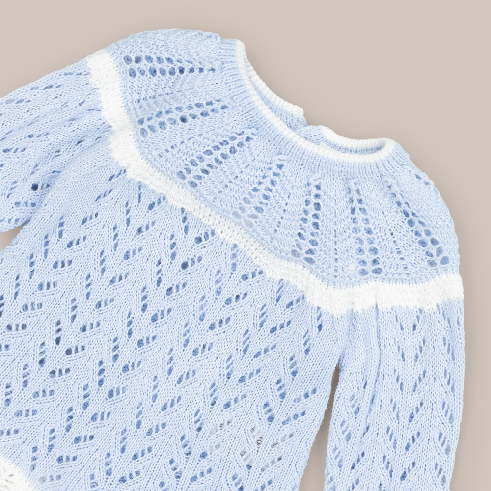 Pull bébé à chevrons