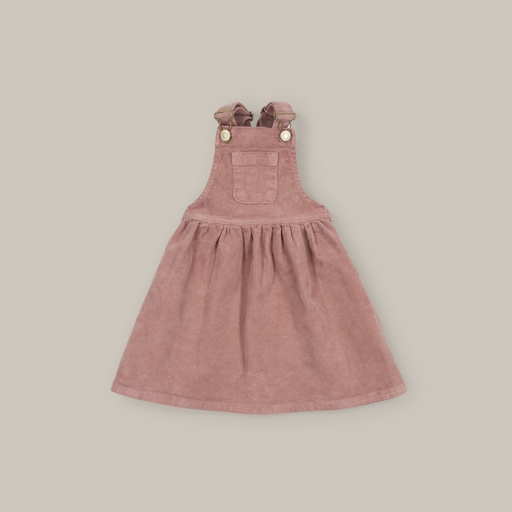 Pinafore Menina Rosa veludo