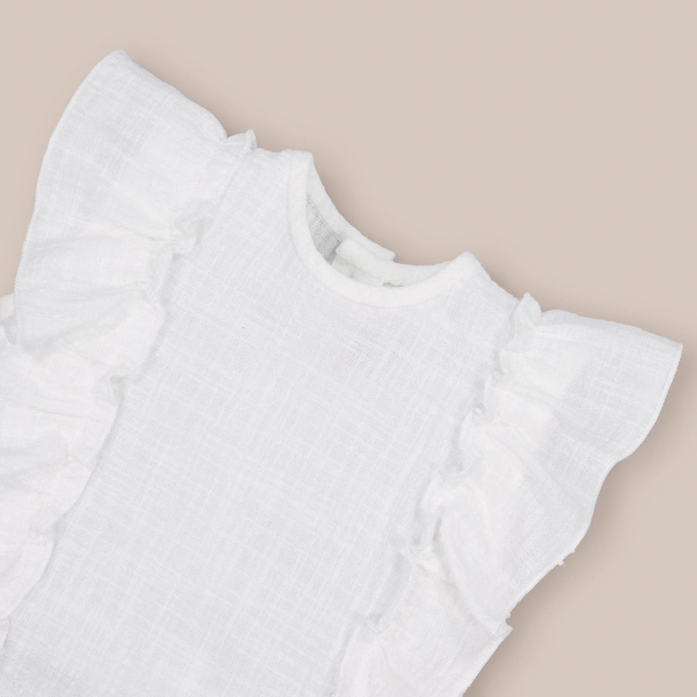 Bluse mit Webrüschen