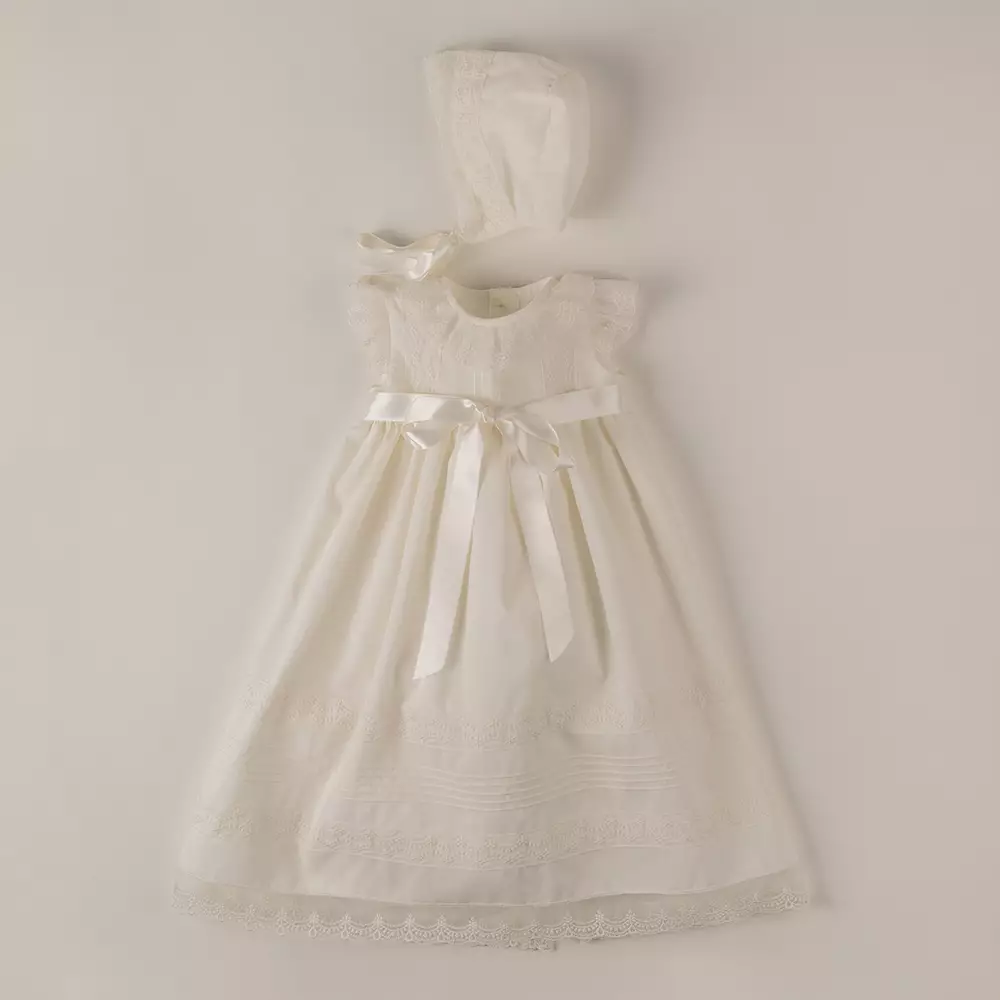Antique Cotton Baby Large Doll Christening Gown #1 - Ruby Lane