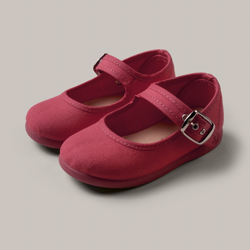 CORAL BUCKLE MARY JANES CANVAS