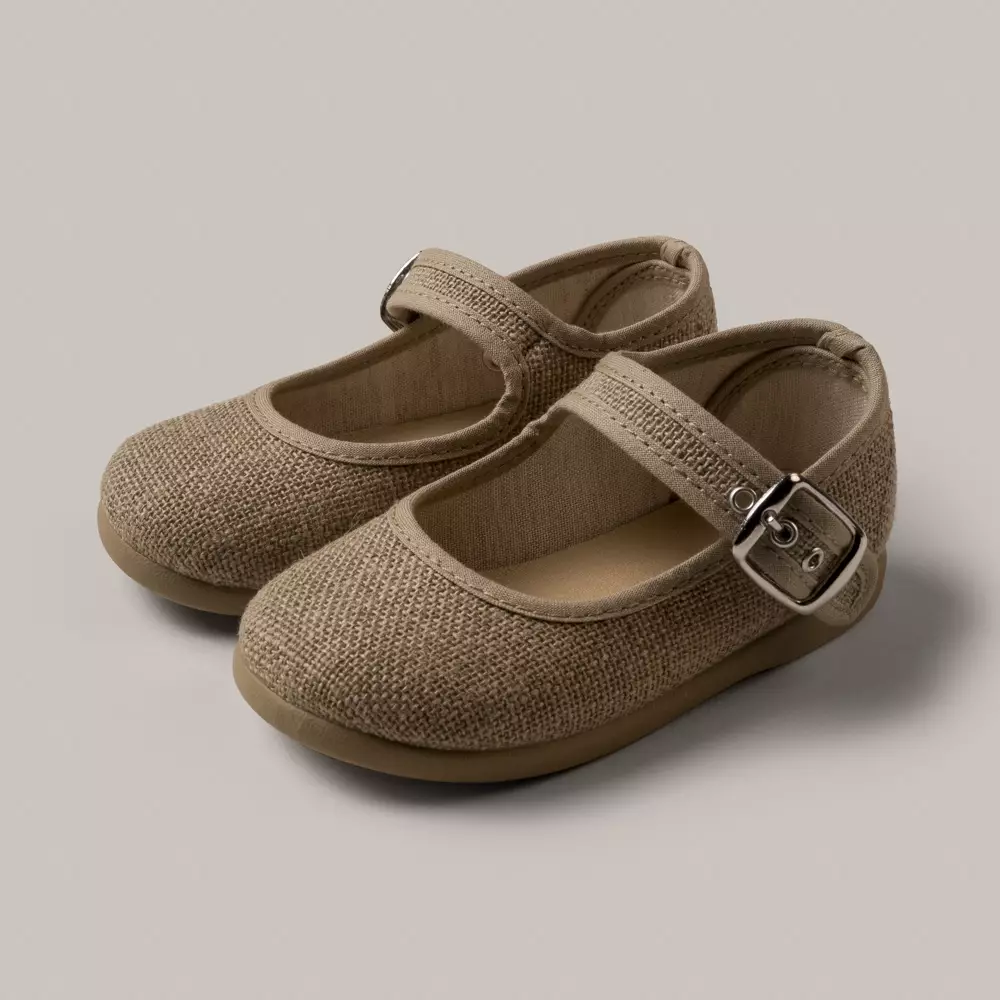 LINEN BUCKLE MARY JANES