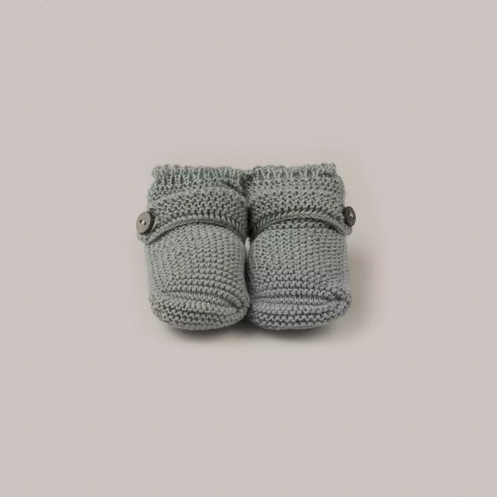 GREEN KNITTED BOOTEES MOCA