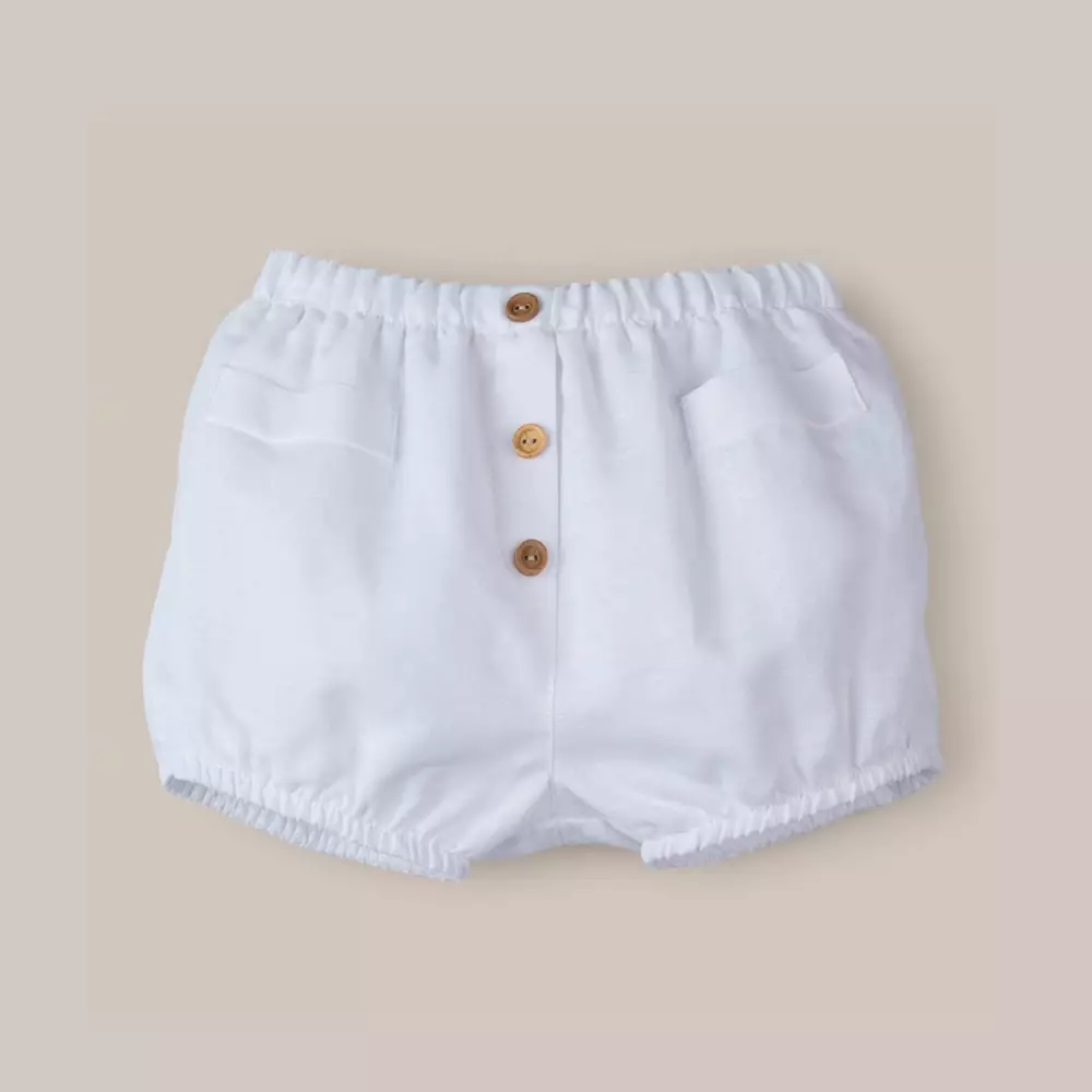 WHITE LINEN BLOOMERS