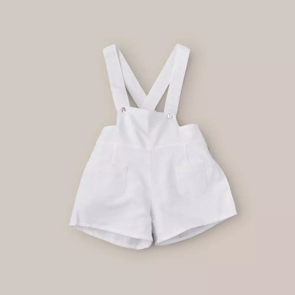 WHITE DUNGAREE WITH STRAPS...