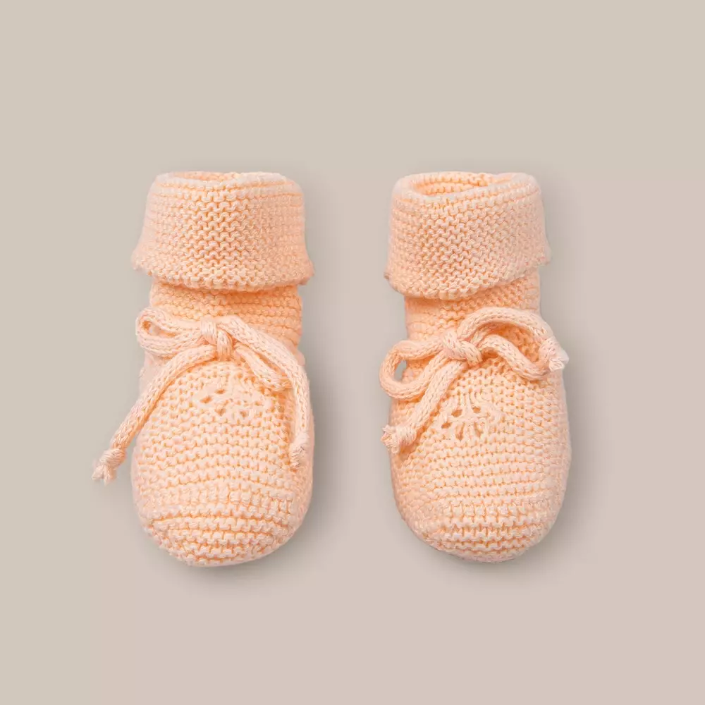 PEACH  COTTON BABY BOOTIES