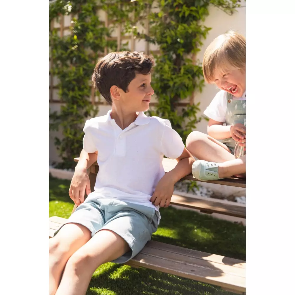 POLO MANICHE CORTA BOY BLANCO