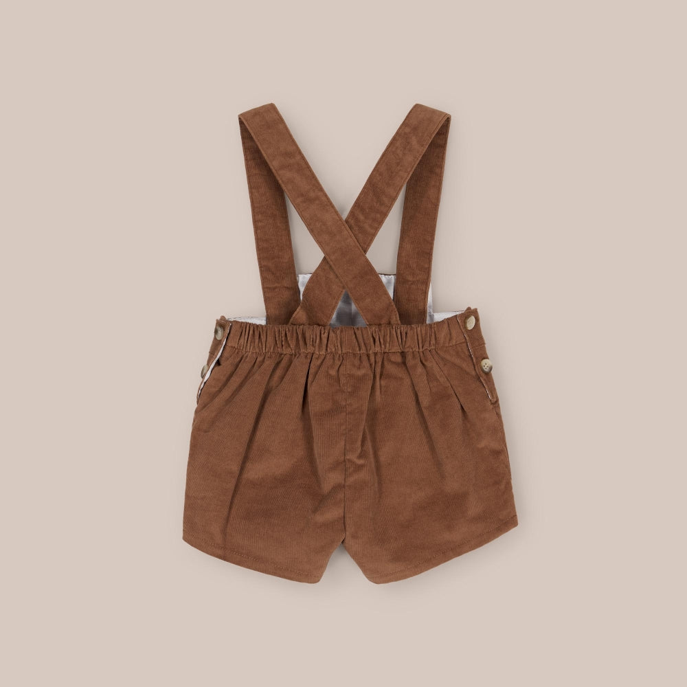 Pantaloni con bretelle moka