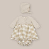 baby dress set Cashmere with  Bonnet