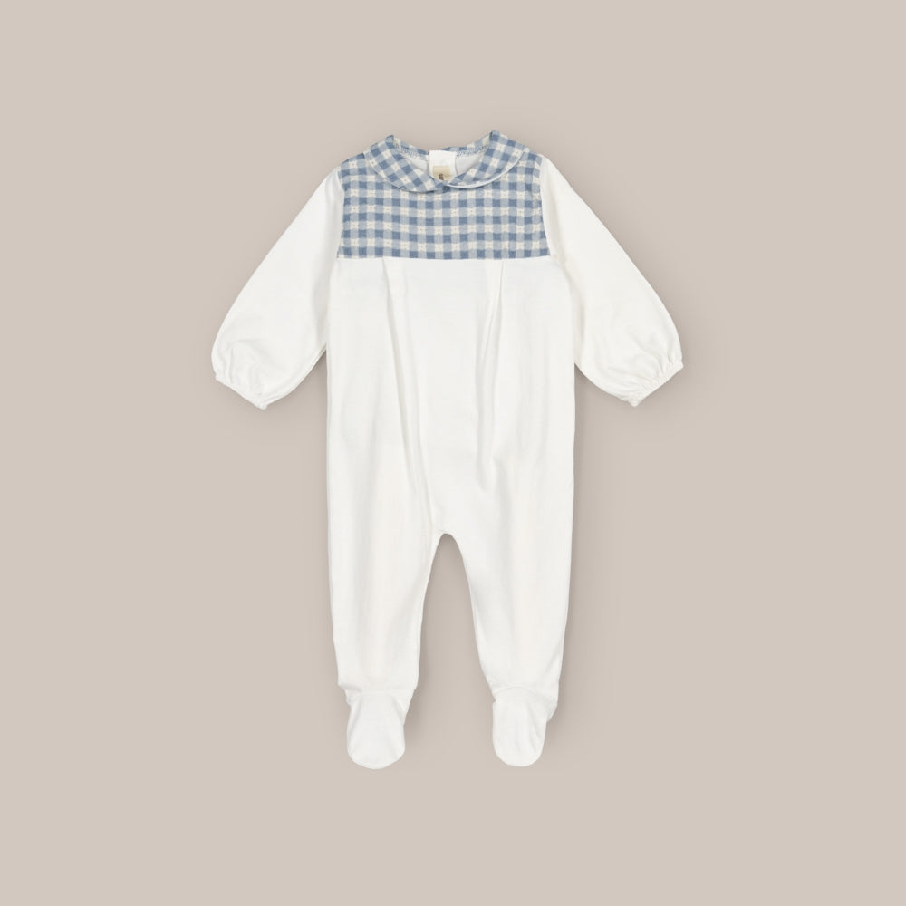 Babystrampler Vichy Blau
