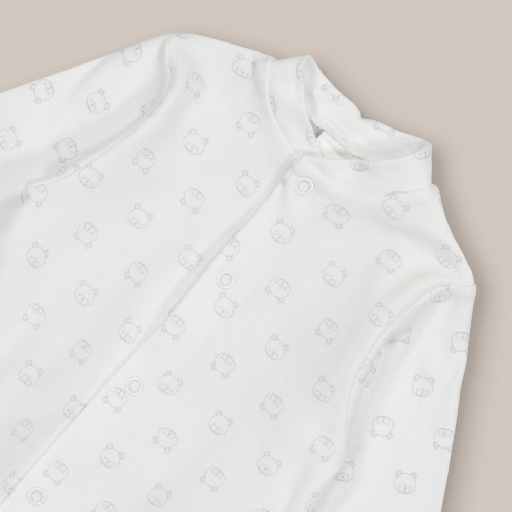 Pijama de bebê de algodão com rostos