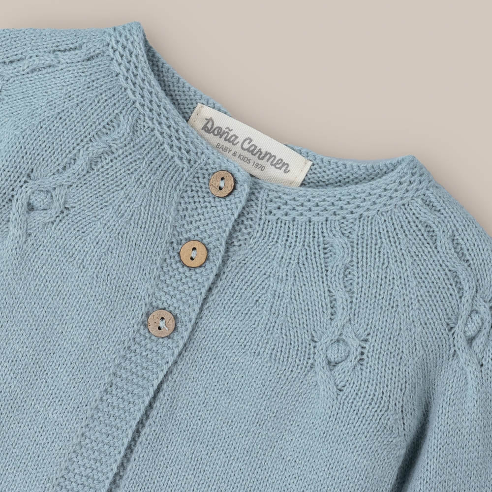 Chaqueta Lana Nudos Gris