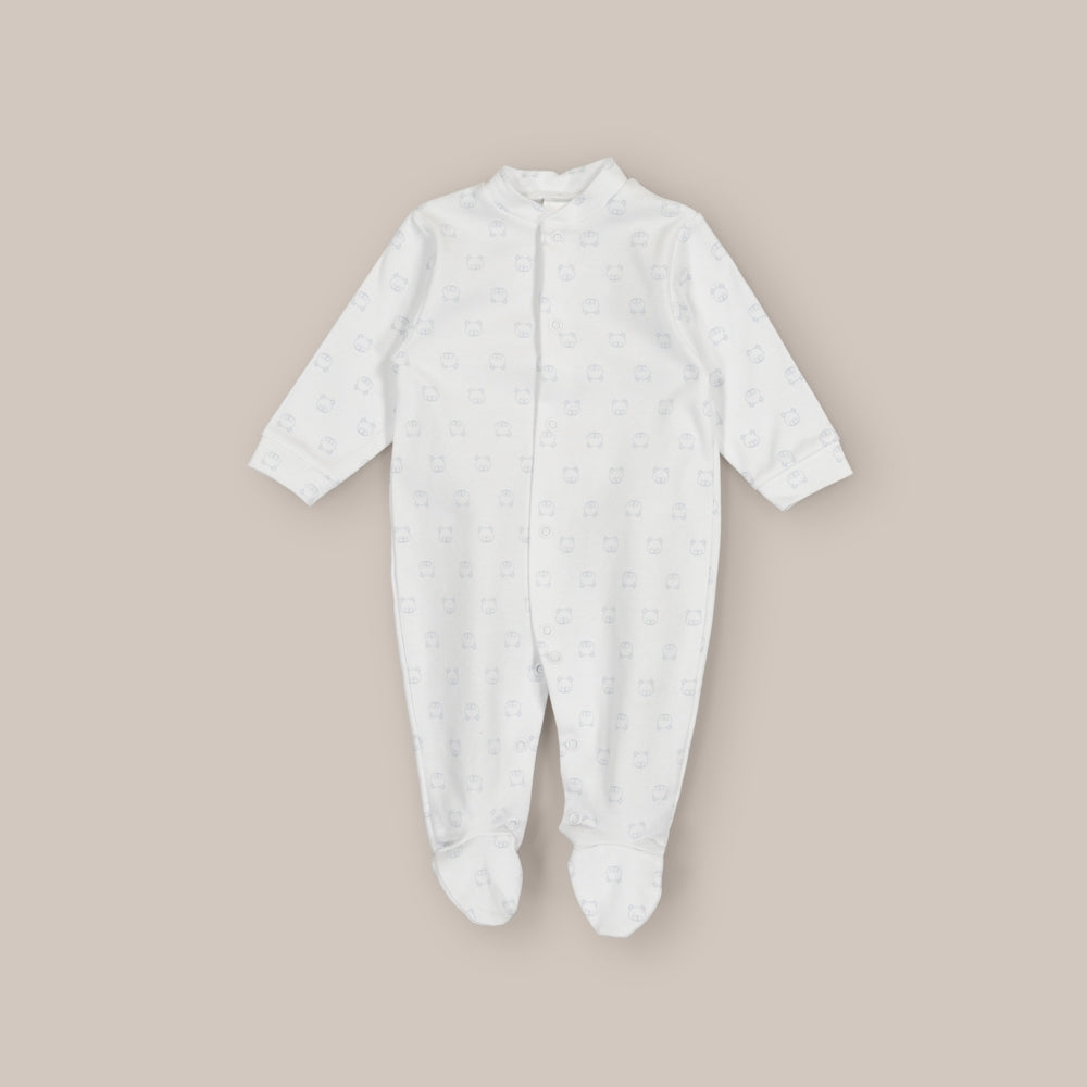 Pijama de bebê de algodão com rostos