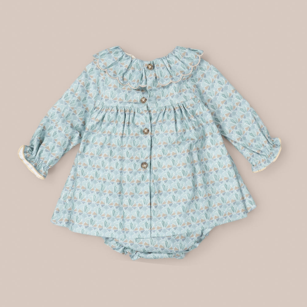 baby dress set Baby Blue Wave Fan