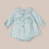 baby dress set Baby Blue Wave Fan