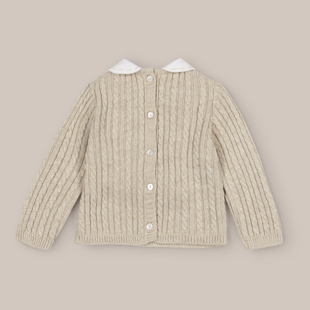 Zopfpullover aus Babywolle