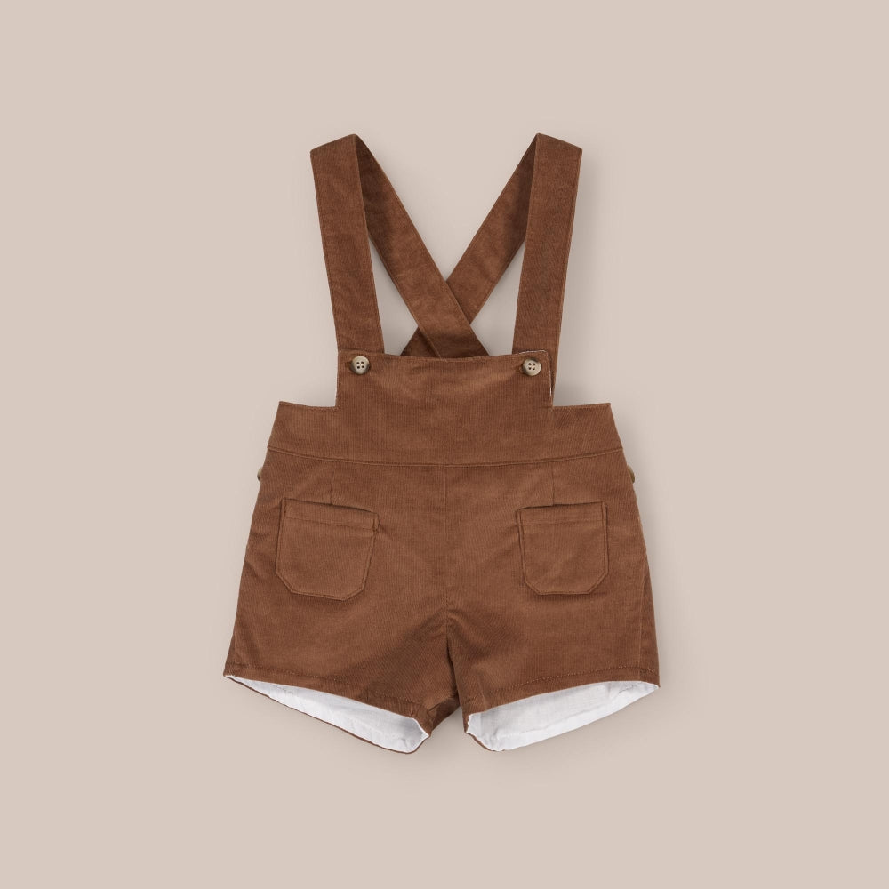 Pantaloni con bretelle moka