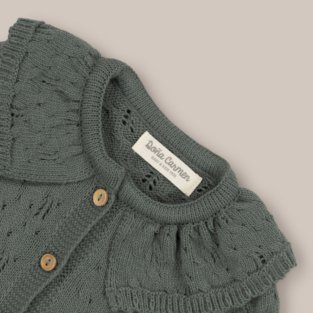 Cardigan Spelled Ruffle Girl