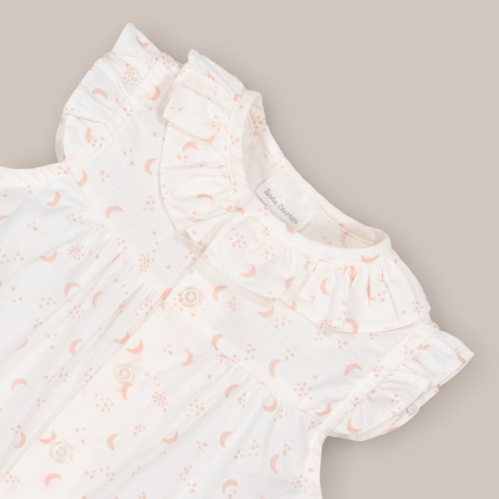 Strampler Babyrosa Mond