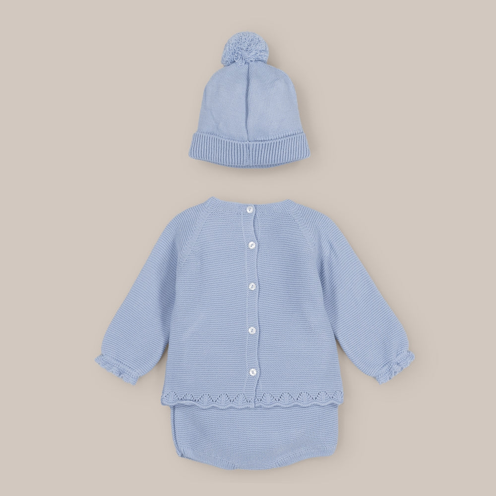Knit Baby Set  Blue