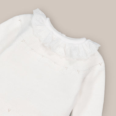 Conjunto Bebé Punto Puntilla Blanco