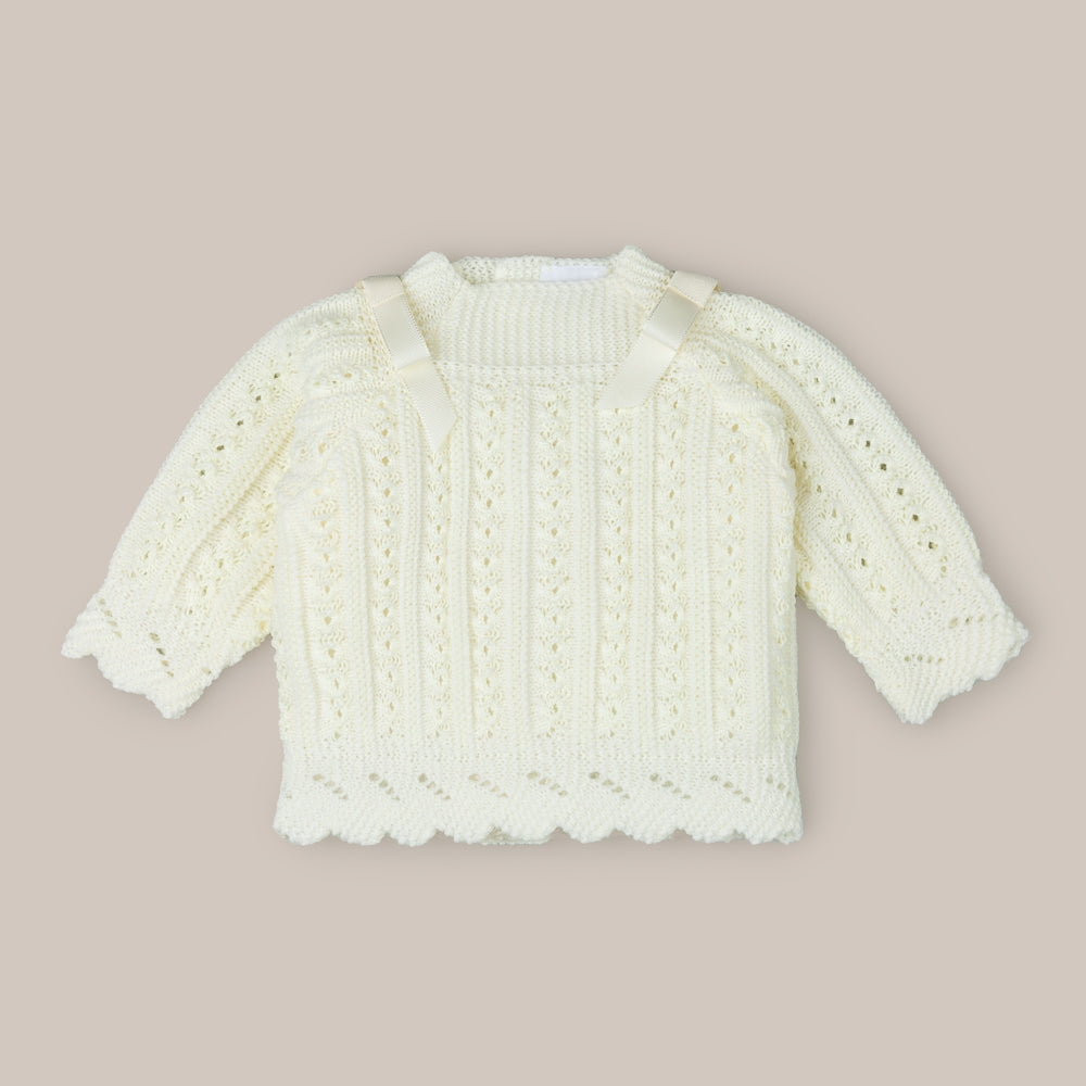 Pull bébé en laine géranium