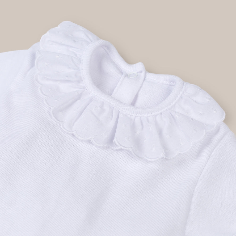 Body a maniche corte con collo in pizzo solare
