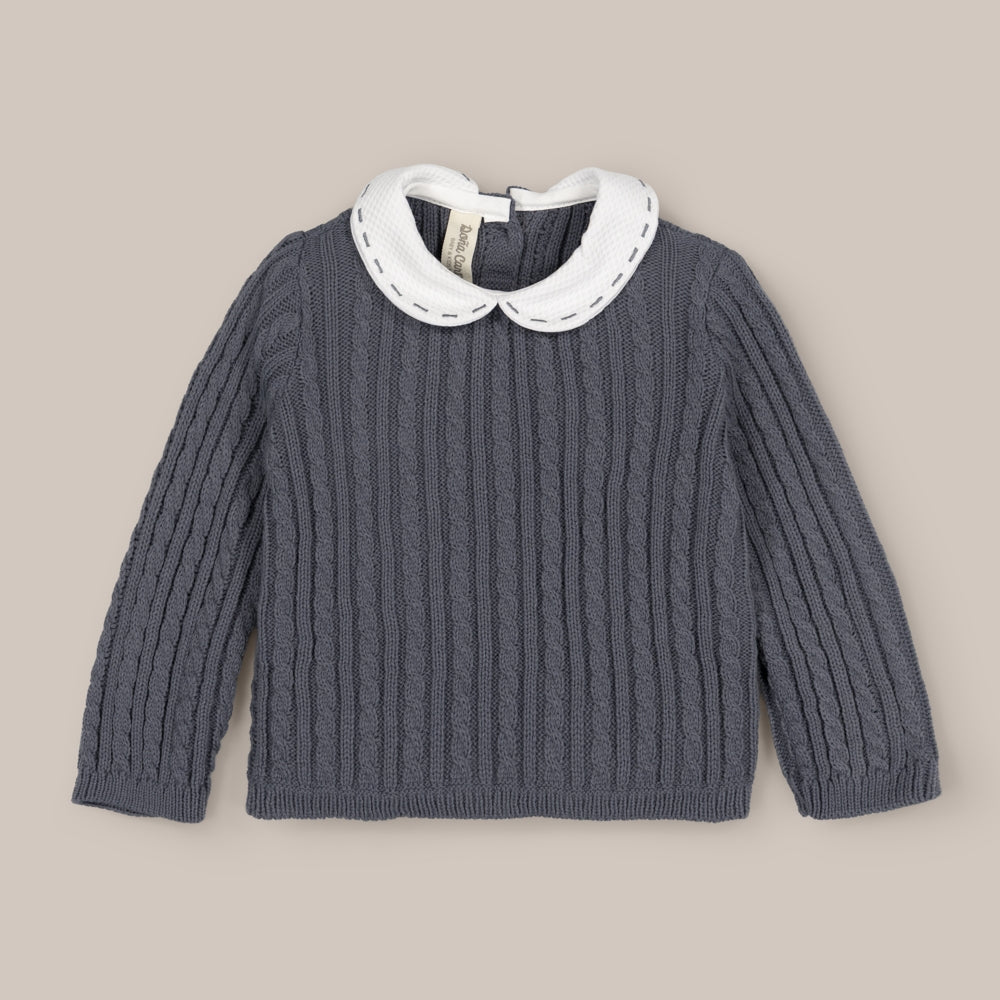 Zopfpullover aus Babywolle