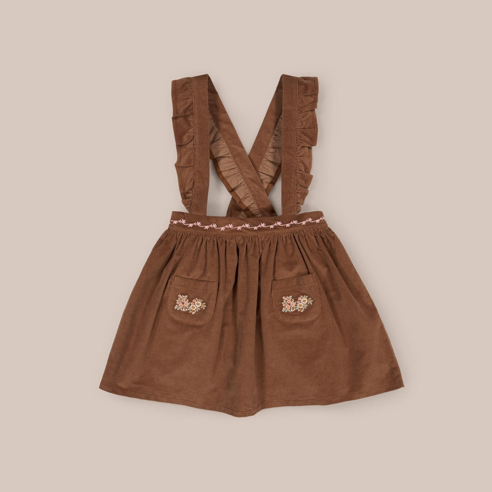 Falda Tirantes Pana Mocha
