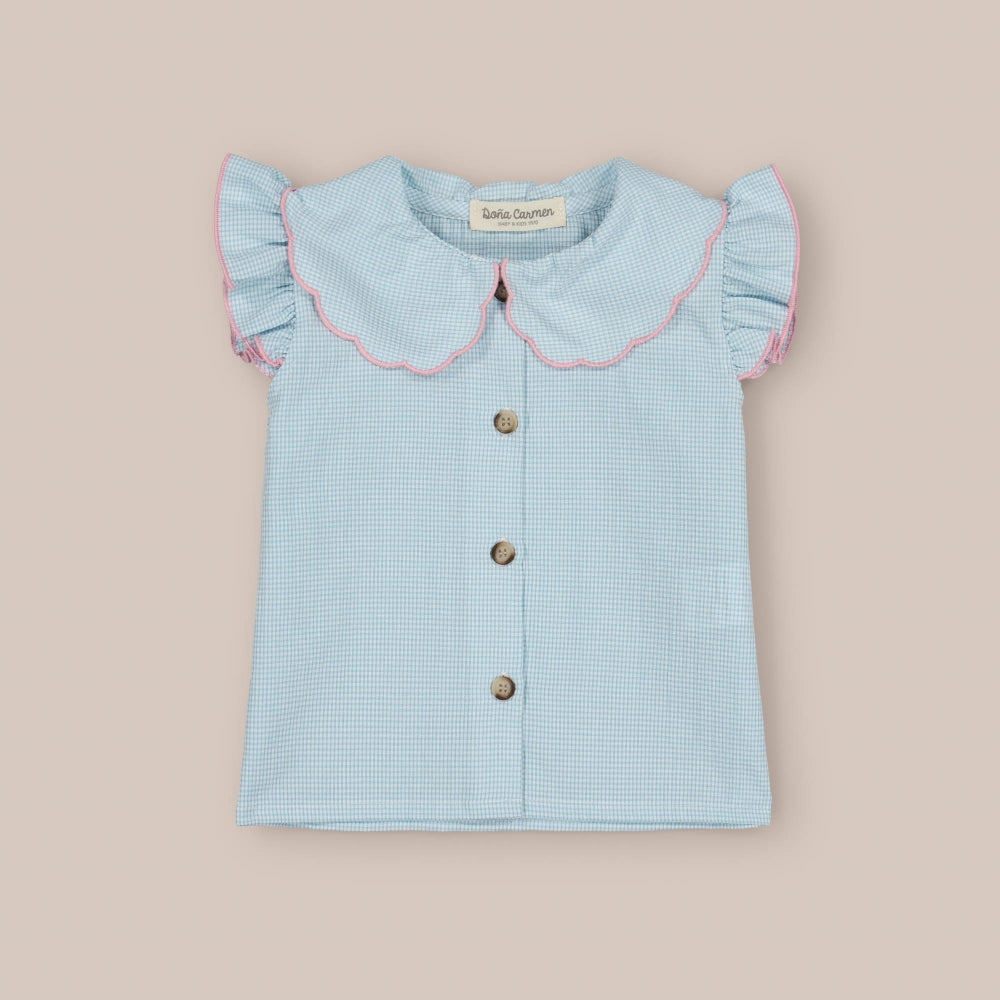 Blusa Volante Turquesa