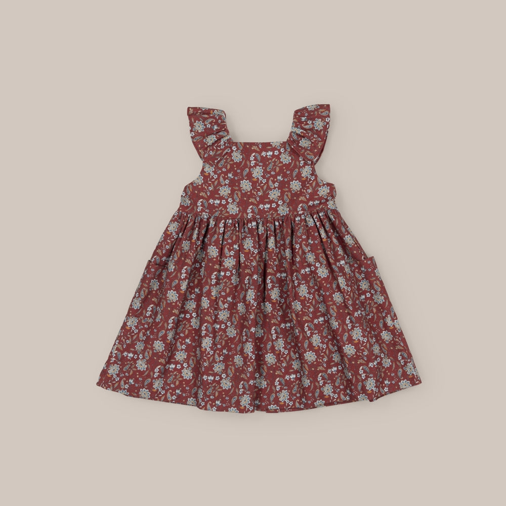 Pinafore Menina Flor indiana