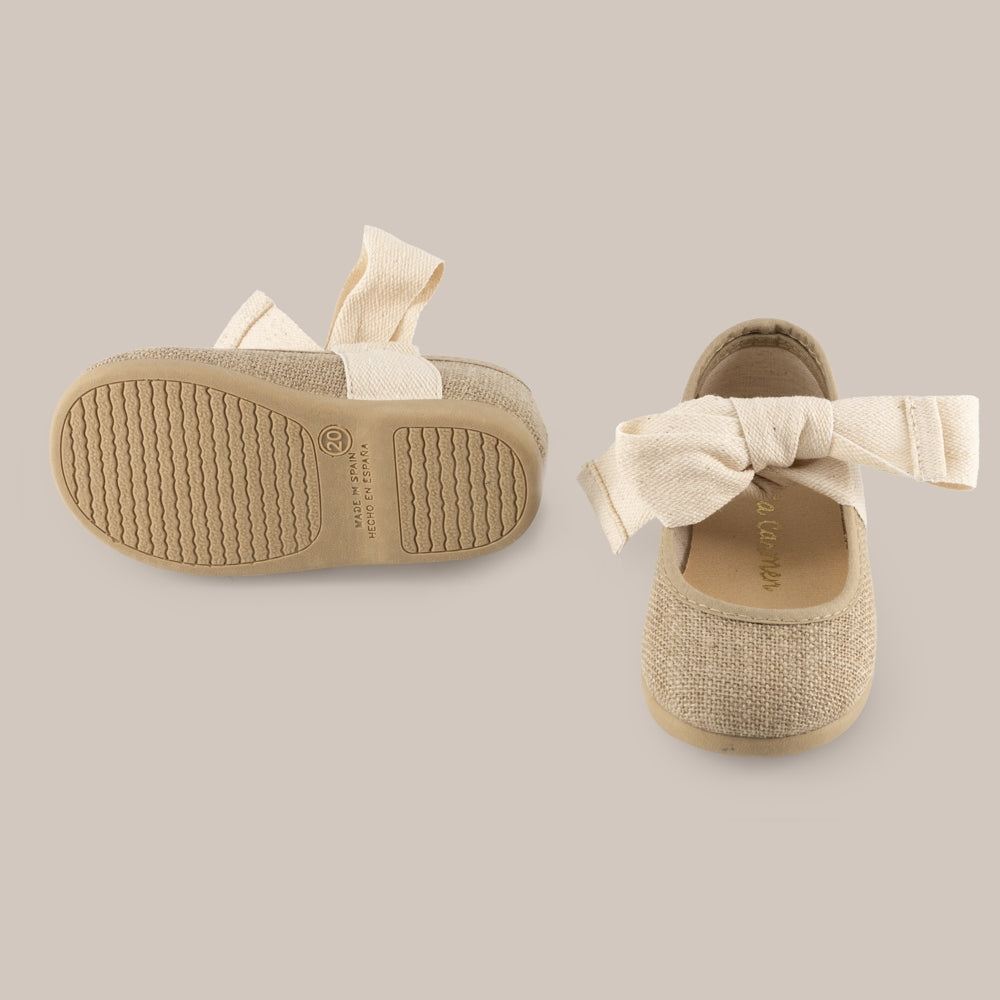 Linen Shoe with Cotton Bow
