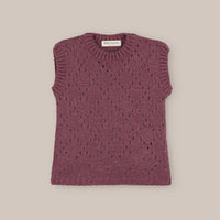 Girl's Aubergine Wool Vest