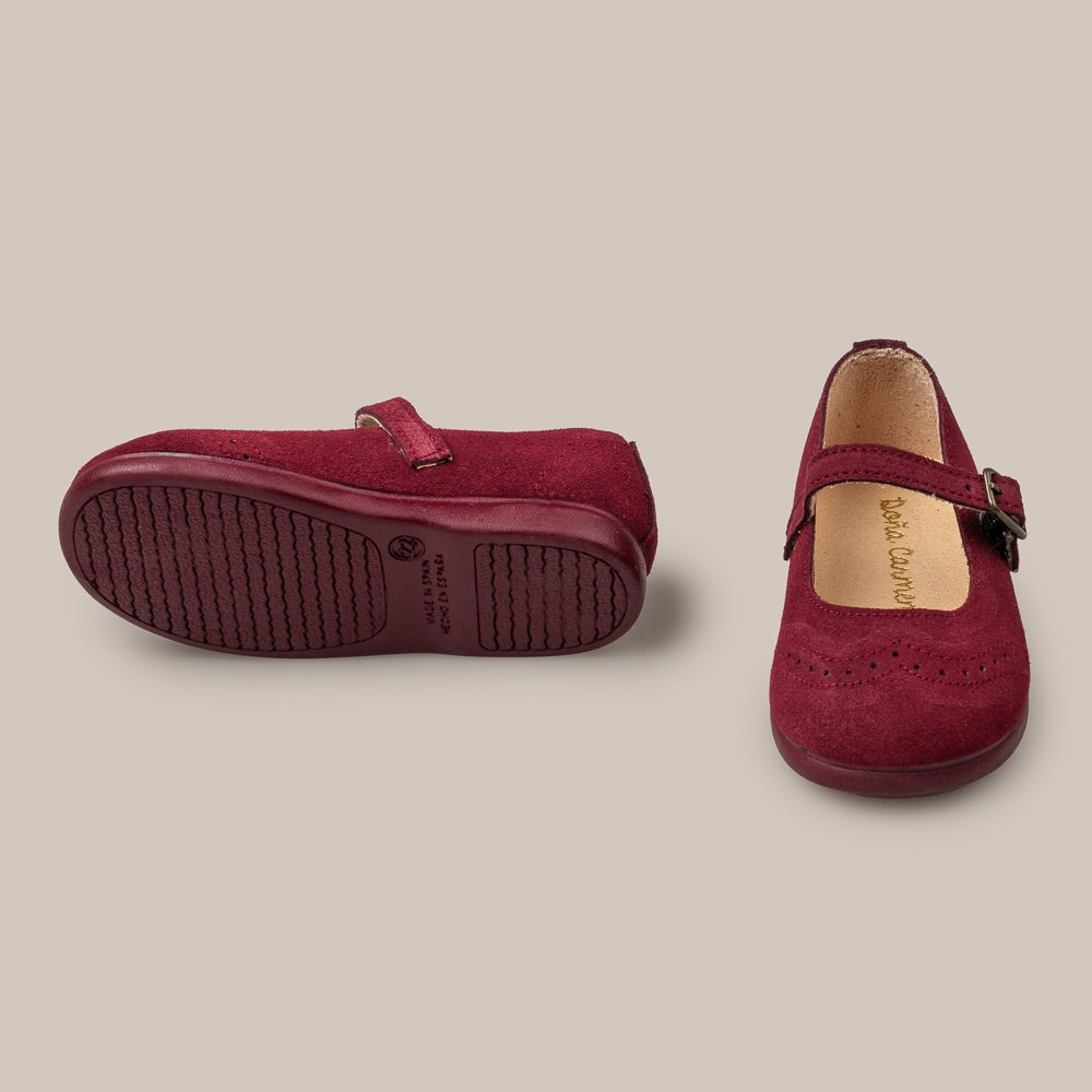 Mary Jane in pelle scamosciata color miele