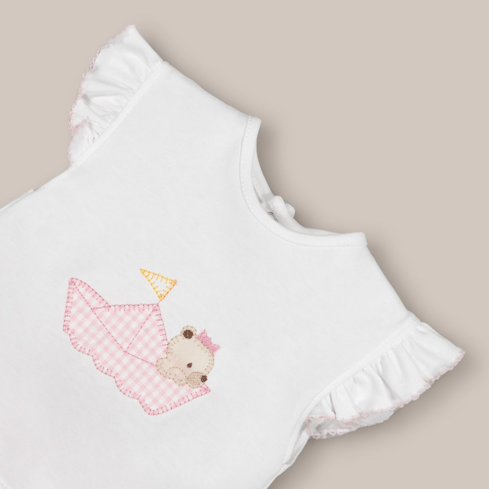 Ensemble bébé bateau en papier rose
