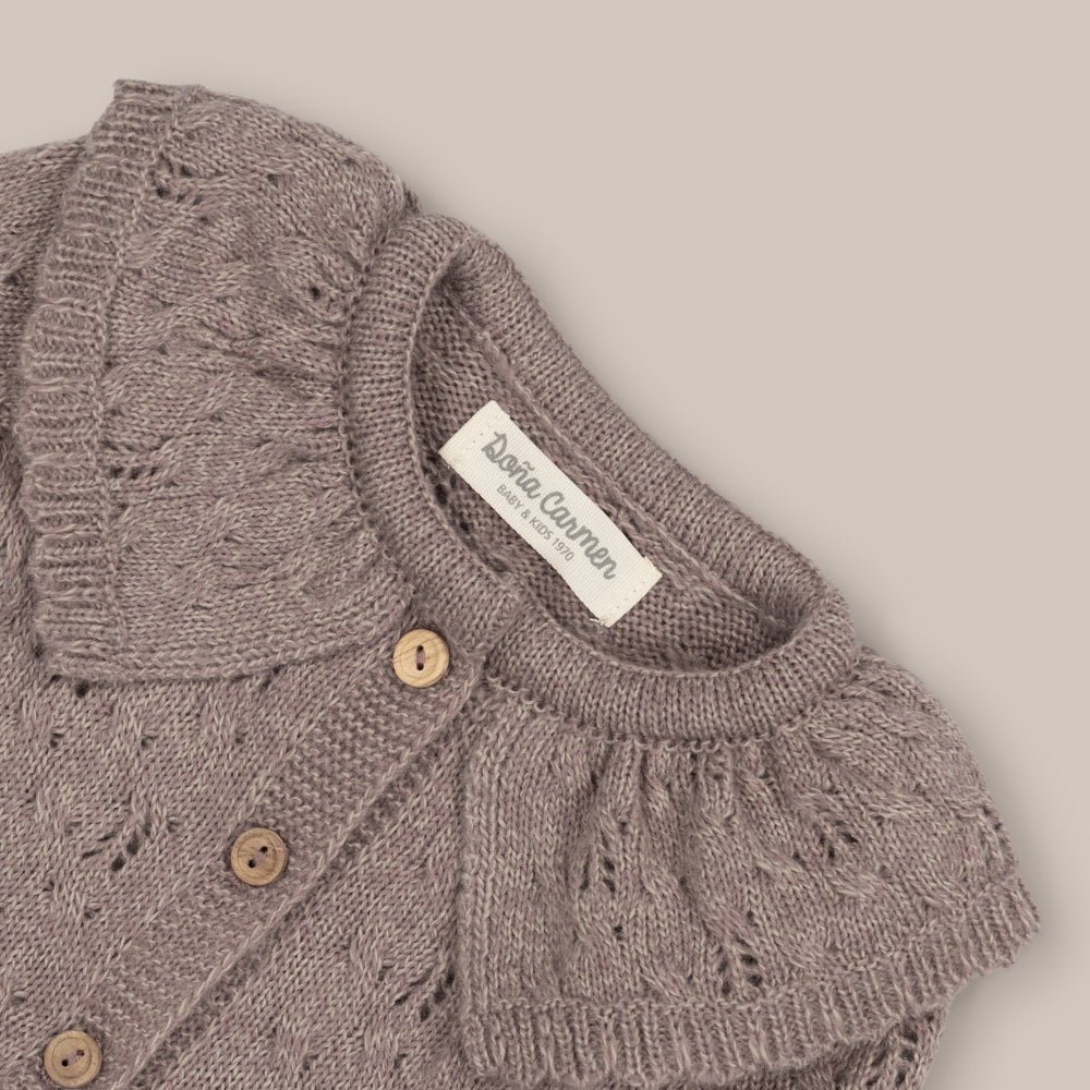 Cardigan Spelled Ruffle Girl