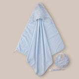 Capa Baño Bebe Con Babero Y Chupeterotero Rosa