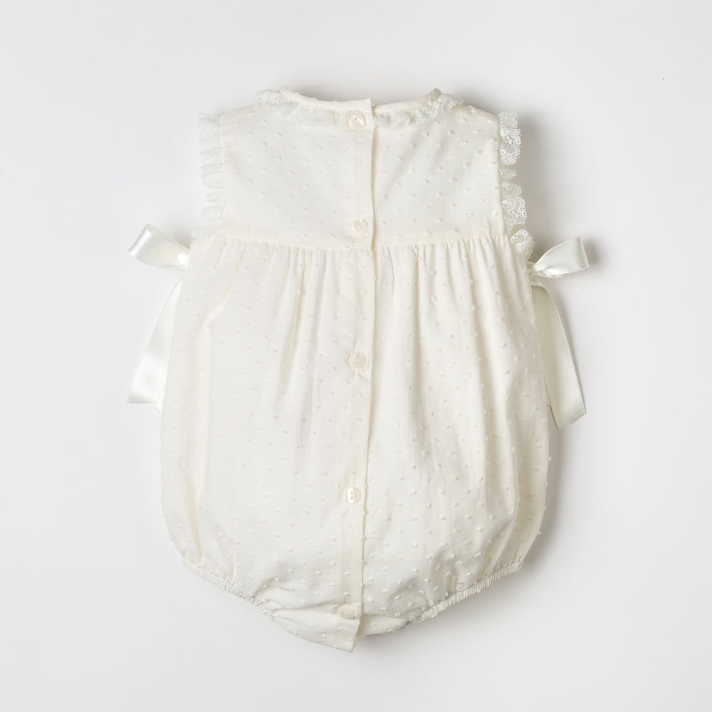 Romper christening silk