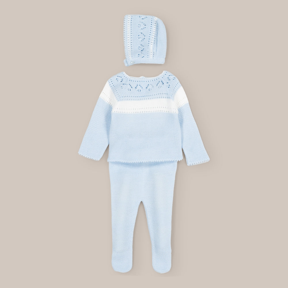 Conjunto Punto Bebé Mimo Rosa Blanco