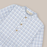 Blue Checked Mao Shirt