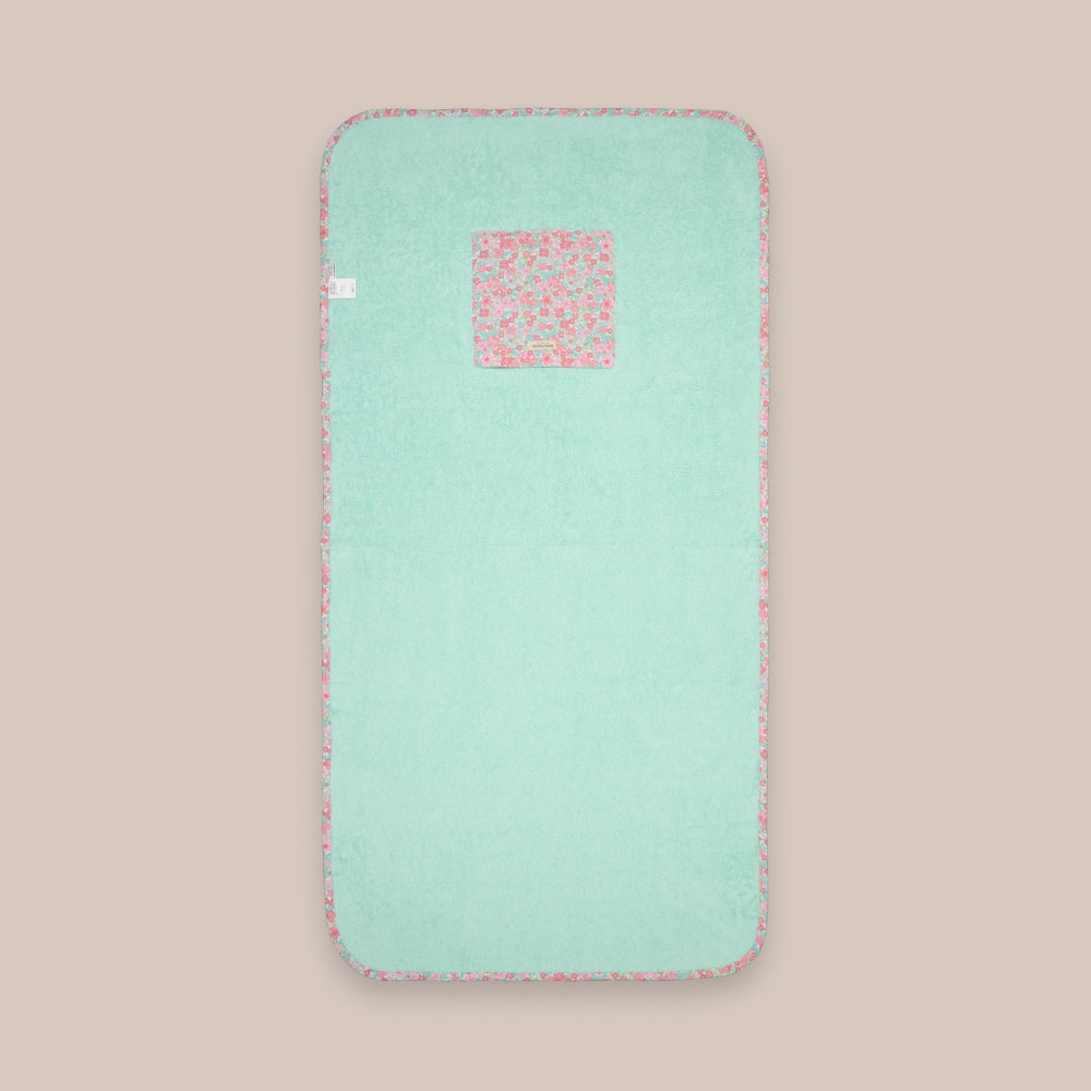 Serviette de bain fleur turquoise