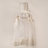 Christening gown Baptism with Puntilla Capota