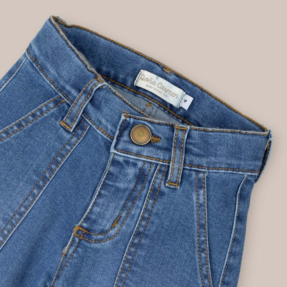 Pantalon Vaquero Niña Ancho Denim