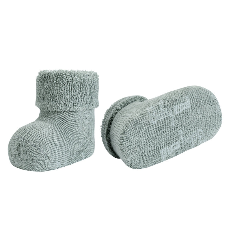 Chaussette bébé avec revers en tissu éponge