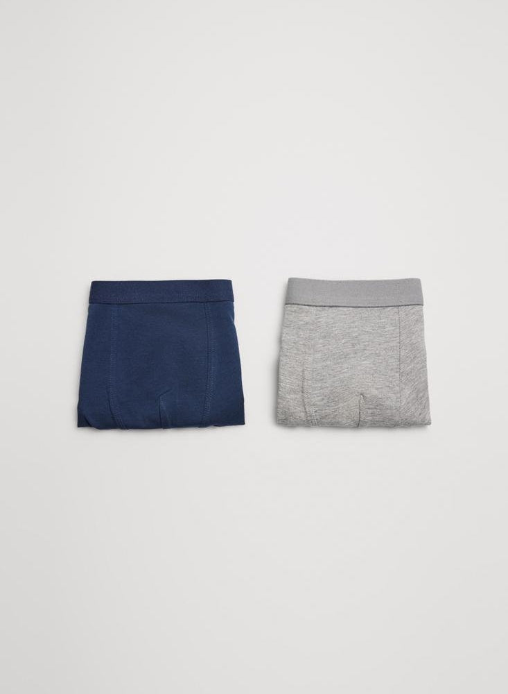 Packen Sie 2 einfarbige Boxershorts für Jungen