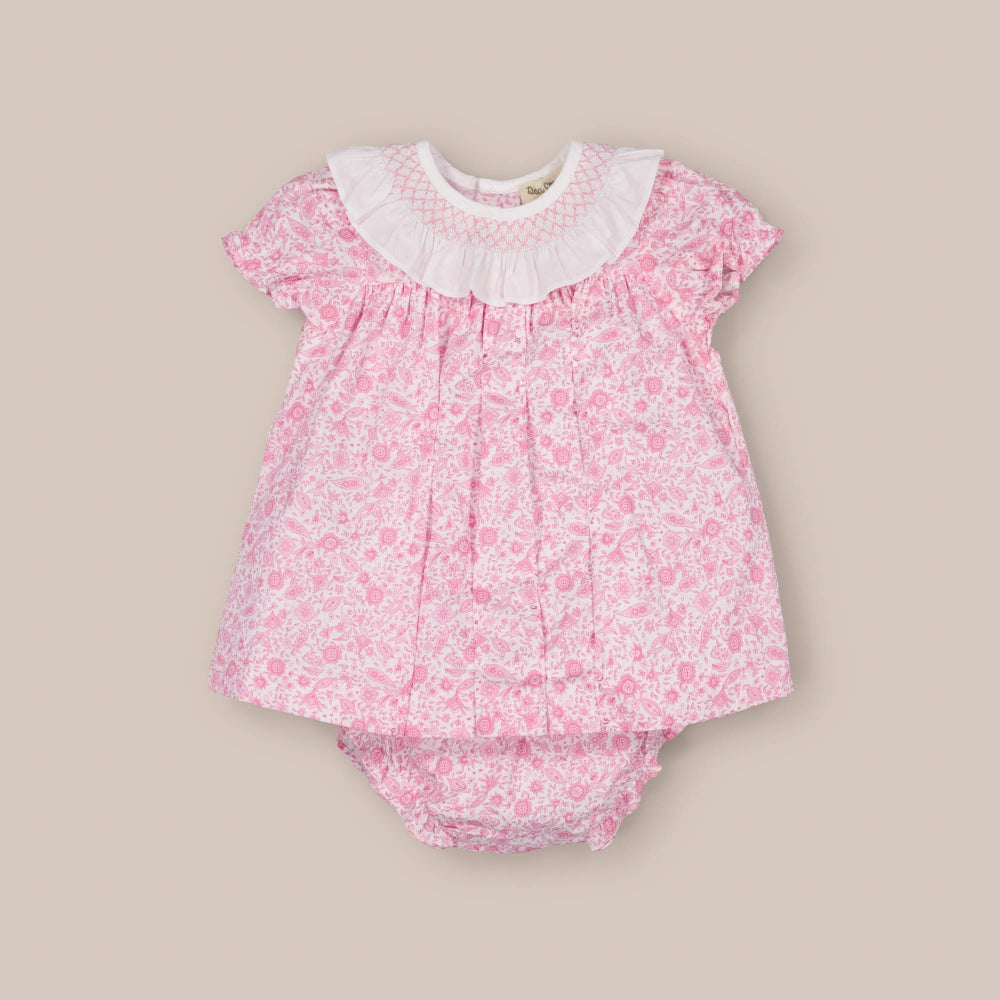 Vestido de bebê com tapa-fralda Caxemira