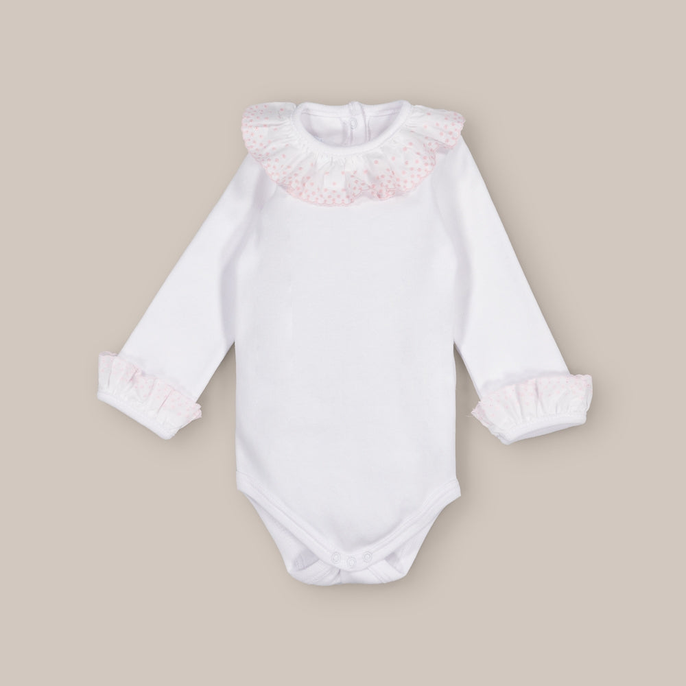 Baby-Body mit langen Ärmeln und besticktem Halsausschnitt