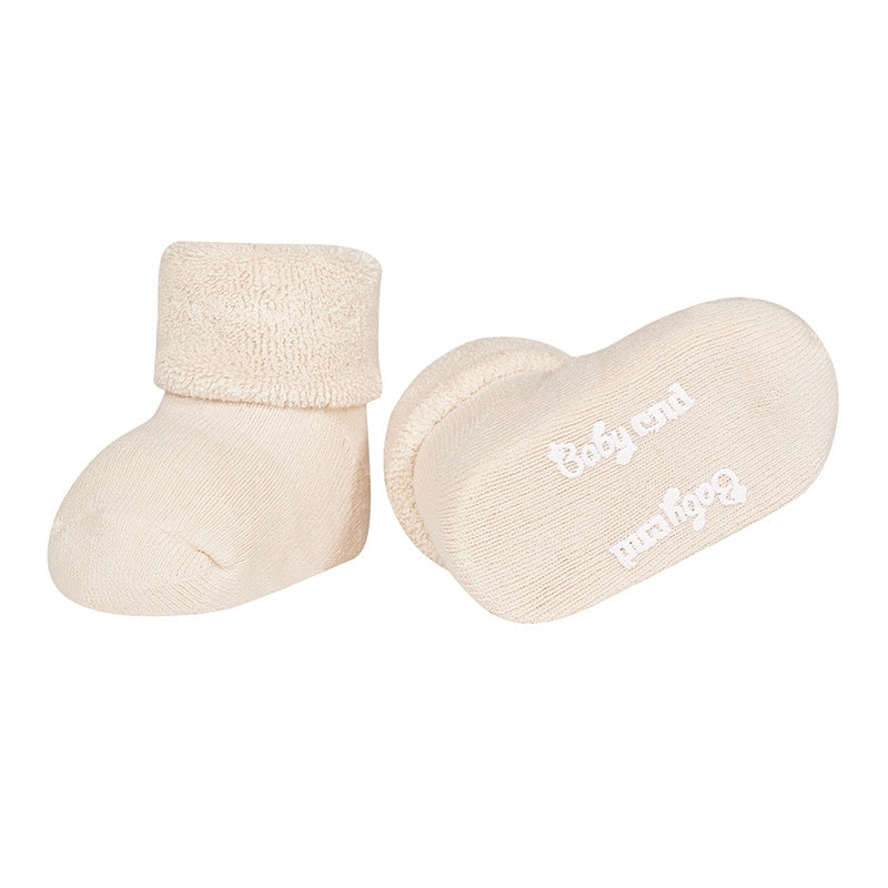 Chaussette bébé avec revers en tissu éponge