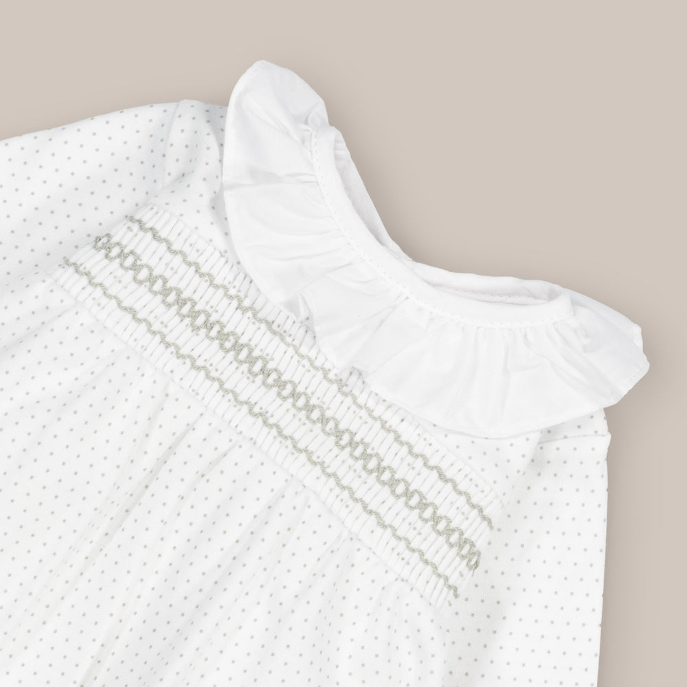 Pijama de algodão para bebê com bolinhas