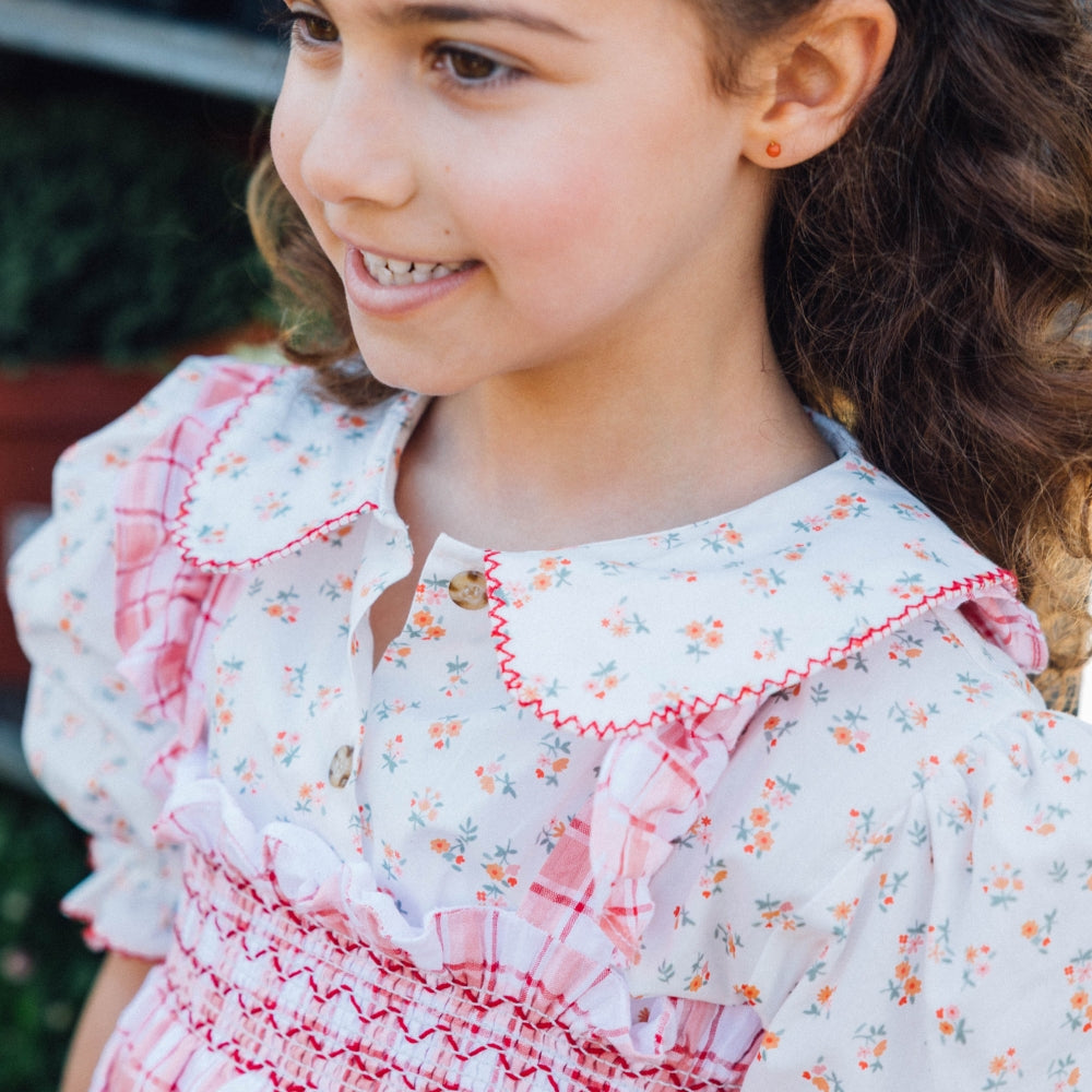 Girl's Pomegranate Flower Blouse